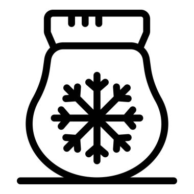 Grafik tasarımı, web tasarımı, uygulamalar ve daha fazlası için bir paket donmuş yiyeceği temsil eden basit cesur taslak simgesi