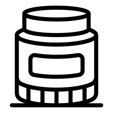 Kendi markanızı eklemek için boş etiketli bir krema kavanozunun basit çizimi