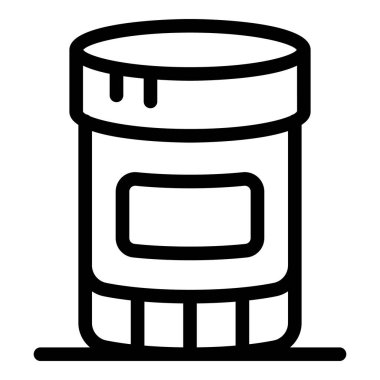 Boş etiketli kozmetik krem kavanozunun çizgi simgesi, marka ve tasarım ihtiyaçlarınız için hazır.