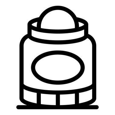 Taze tutmak için yuvarlak bir deodorant çubuk ambalajının basit siyah beyaz çizimi