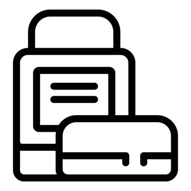 Bir ödeme terminalinden geçen kredi kartını gösteren basit bir vektör, e ticaret ve perakende temalı tasarımlar için