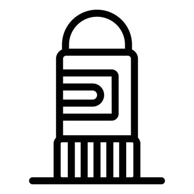 Bir deodorant çubuk ambalajını temsil eden minimalist siyah beyaz çizgi sanatı