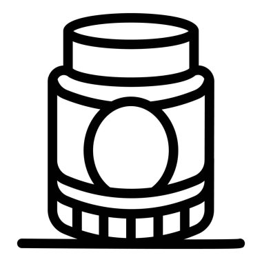 Kozmetik krem kavanozunun basit çizgi simgesi, güzellik ürünlerini temsil etmek için mükemmel.