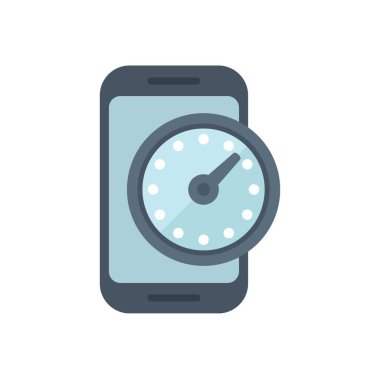 Hız göstergesi bir akıllı telefon ekranında, internet hız testi kavramını gösteriyor
