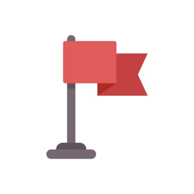 Metal direkte kırmızı boş bayrak dalgalanması, pazarlama, reklamcılık veya iş dünyasıyla ilgili projeler için mükemmel vektör çizimi