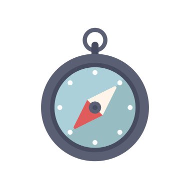 Kuzeyi gösteren kırmızı iğneli basit bir pusula. Navigasyon yönünü gösteriyor.