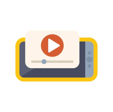 Cep telefonu bir ilerleme çubuğuyla çevrimiçi video içeriğini sembolize eden bir video oynatıyor