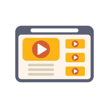 Dijital video oynatıcı arayüzü bir çalma düğmesi ile yayın yapan ortam içeriğini gösteriyor