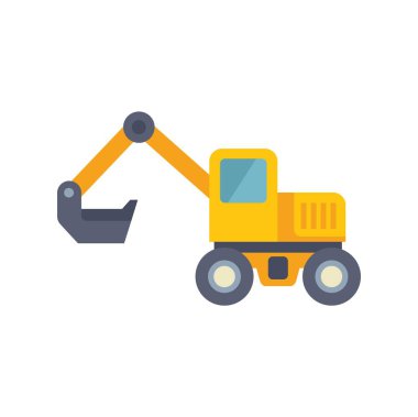 Sarı kazıcı genişletilmiş kolu ve boş kovasıyla kazıyor.