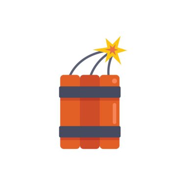 Yanan fitili olan bir grup kırmızı dinamit patlamak üzere.