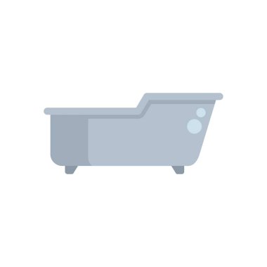 Küvetin basit düz vektörü, ev geliştirme, banyo yenileme ve iç tasarım projeleri için mükemmel.