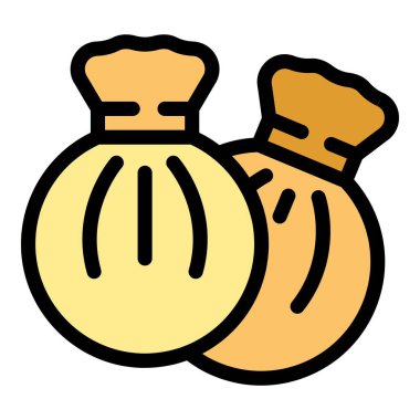 İki khinkali, geleneksel Gürcistan hamur tatlısı, doyurucu ve lezzetli bir yemek olarak tadını çıkarmaya hazırlar.