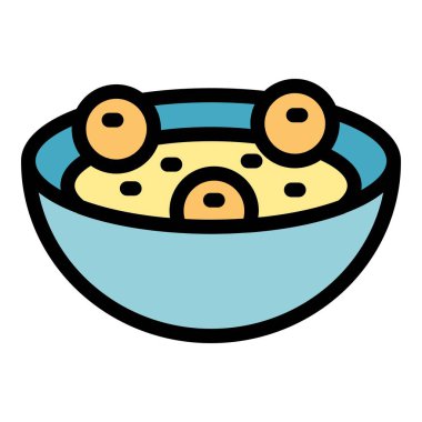 Bir kase nohut ve baharatlı humus ikonu yemekle ilgili her projede kullanılmak için mükemmeldir.