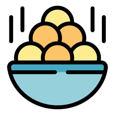 Orta doğu mutfağını temsil eden falafel tabağında servis edilen basit bir ikon.