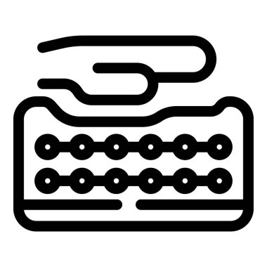 Dişleri bir ortodontistin yardımıyla hizalamak ve diş telleri takmak için siyah çizgi simgesi