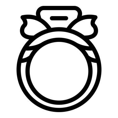 En üstte papyon olan altın yüzük ince çizgi şeklinde düğün, romantizm, nişan, aşk, evlenme teklifi konsepti.