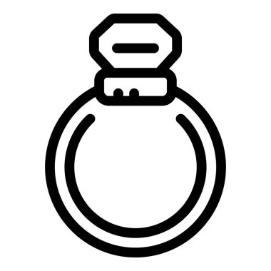 Büyük tıkaçlı basit parfüm şişesi ikonu, parfüm ve kokuyu temsil eder, güzellik ve kozmetik tasarımları için idealdir.