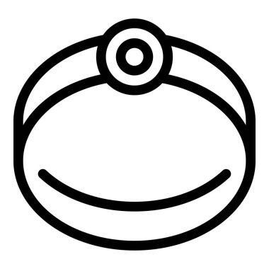 Tıbbi baş aynası ışık ikonunu yansıtıyor, dış hat biçimi