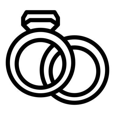 İki alyans birbirine kenetlenmiştir. Bu da evliliğin bozulmaz bağını temsil eder.