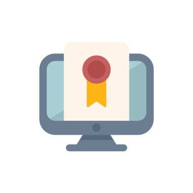 Bilgisayarda bir sertifika gösterilmesi, çevrimiçi eğitimi temsil etmesi, e-öğrenimi ve uzaktan akademik başarı kazanması