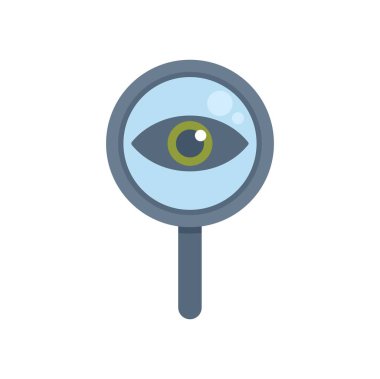 Büyüteç bir gözü büyütüyor, görme ve görme kavramını temsil ediyor.