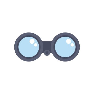 Bu illüstrasyonda bir çift dürbün var. Keşif, keşif ve bilinmeyeni arama heyecanı uyandırıyor.