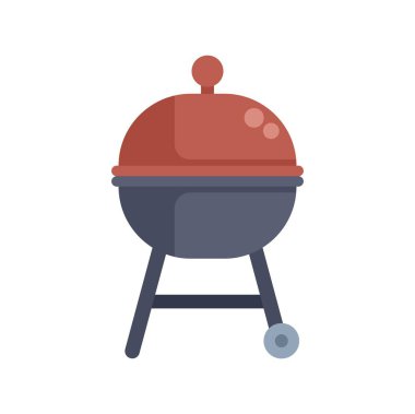 Klasik kubbe şekilli barbekü ızgarası beyaz arka planda duruyor