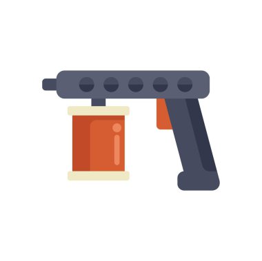 Metal bir yüzeye boya uygulayan profesyonel pudra tabancası, metal işçiliği için endüstriyel ekipman