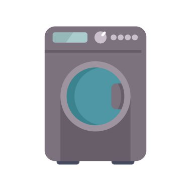 Çamaşır makinesi kapağı ve kontrol paneli, modern ev aletleri çamaşır odasında yerde duruyor.