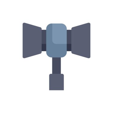 Stüdyo ışıklandırması için fotoğrafçılar tarafından kullanılan flaş flaş ünitesinin basit düz stil simgesi