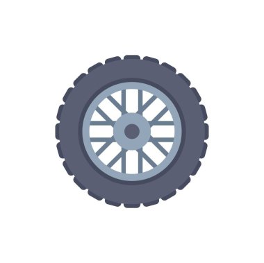 Alaşımlı tekerli basit bir lastik simgesi, ulaşım ve otomobillerle ilgili projeler için mükemmel