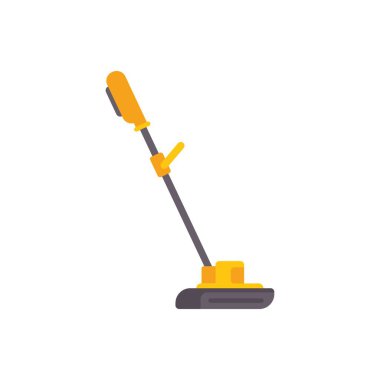 Modern elektrikli çim biçme makinesi bahçenizi düzenli tutar, düz bir ikon çizimi