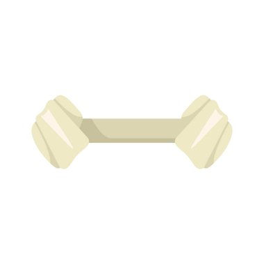 Köpek kemiği çiğneme tedavisinin bu basit çizimi beyaz bir arkaplanda izole edilmiştir.