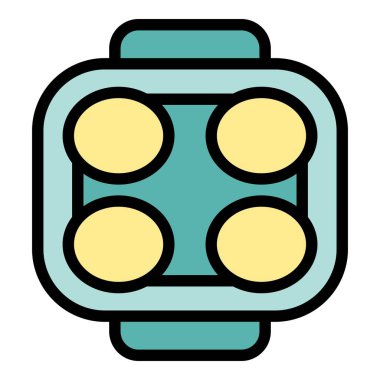 Bu ikon, popüler Japon sokak yemeği Takoyaki 'yi hazırlamak için kullanılan bir takoyaki üreticisini gösteriyor.