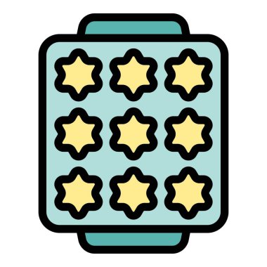 Lezzetli yıldız şekilli kurabiyeler yapmak için hamur tepsisi