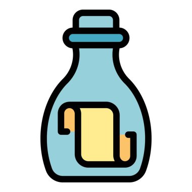 İçinde rulo kağıt bir mesaj olan cam şişe, genellikle gizli mesajlar veya dilekler göndermek için kullanılır.