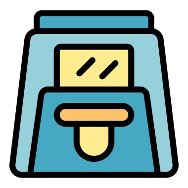 Lezzetli bir kahvaltı hazırlayan bir tost makinesinin basit düz tasarım ikonu