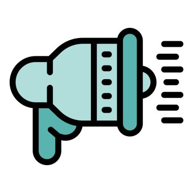 Bu vektör megafonu tutan bir eli gösteriyor ve bir duyuru yapıyor.