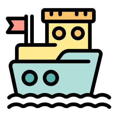 Balıkçı teknesi bayrak simgesi sallayarak denizde yüzüyor.