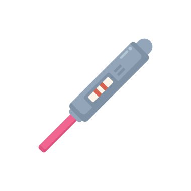 Pozitif sonuç veren bir hamilelik testinin basit düz vektör çizimi