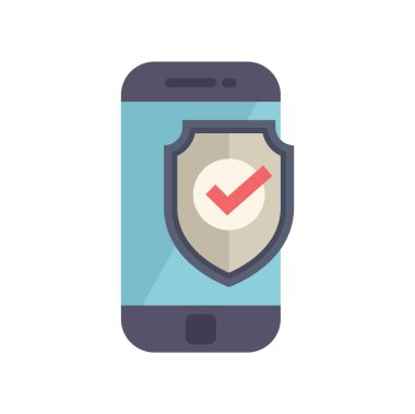 Akıllı telefon, üzerinde kontrol işareti olan bir güvenlik kalkanı gösteriyor. Bu da başarılı bir koruma olduğunu gösteriyor.