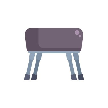 Beyaz arka planda duran jimnastik kasası atı