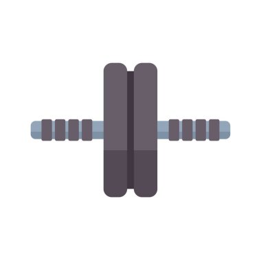 Bu fitness ekipmanı illüstrasyonunda çift teker ab silindiri, ev antrenmanlarını, spor rutinlerini ve fitness hedeflerini görsel olarak temsil etmek için ideal.