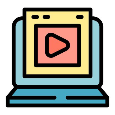 Modern dizüstü bilgisayar bir web sitesinde video yayınlıyor