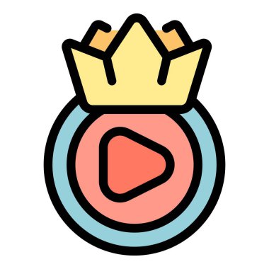 Oynatma düğmesinde oturan altın taç, çevrimiçi video endüstrisinde tanınmayı simgeliyor.