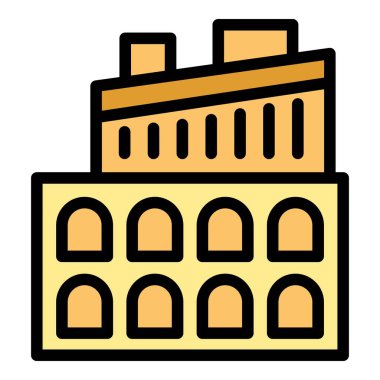 Kemerleri ve bacaları olan eski fabrika binası, ana hatları doldurulmuş, inşaat, endüstri, emlak gibi konular için uygun.