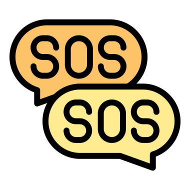 İki ardışık konuşma balonu acil iletişim sinyali gösteriyor.