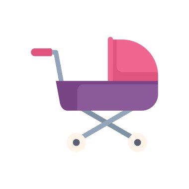 Bu vektör illüstrasyonunda klasik bir bebek arabası var. Değerli bir yavruyu taşımaya hazır.