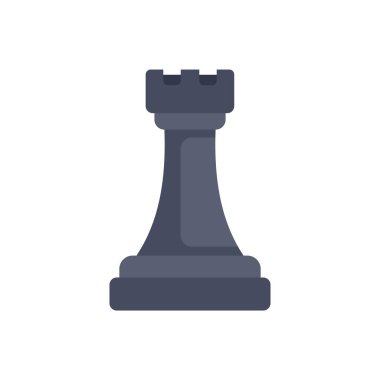 Beyaz arka planda tek başına duran siyah bir kalenin basit bir çizimi.