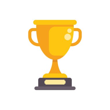 Altın kupa bir platformda duruyor, bir yarışmada zafer ve başarıyı temsil ediyor.